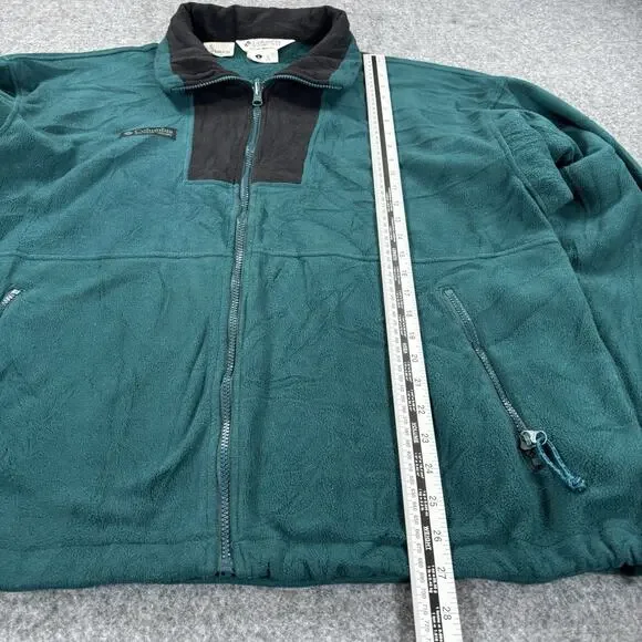 Vintage Columbia Fleece Jacket Men’s Large Green Full Zip Coat Warm Outdoor - Picture 8 of 8